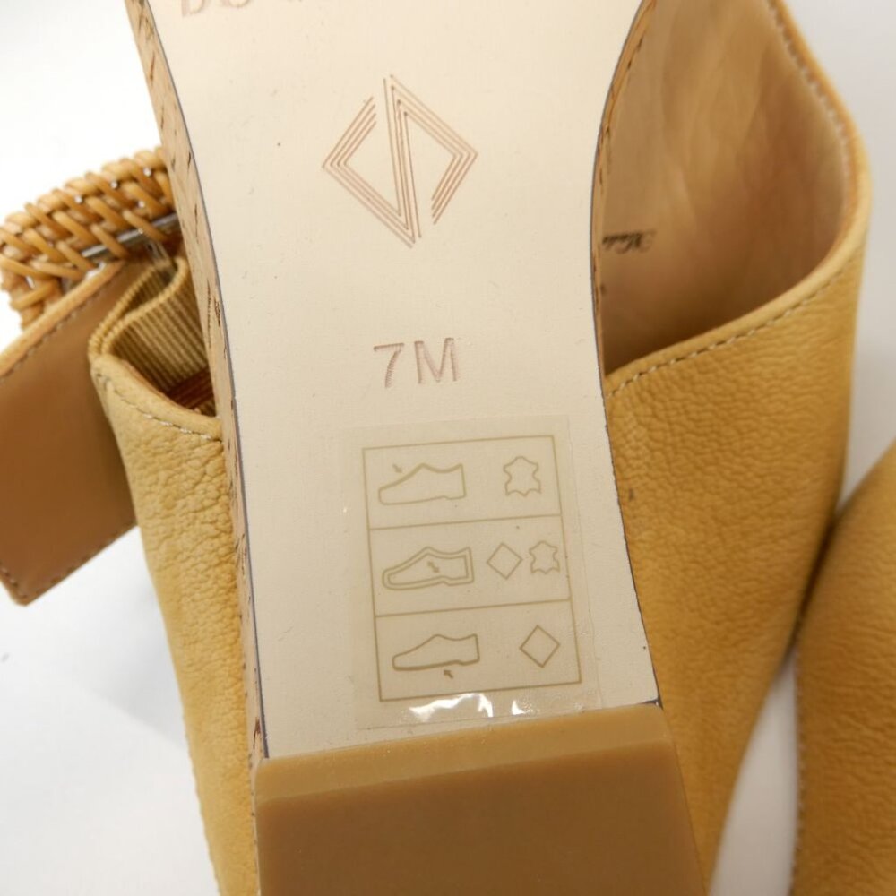 DONALD PLINER Vine SANDALS Size 7 Low Wedge Slide Slip On Honey Leather NEW - Picture 12 of 13